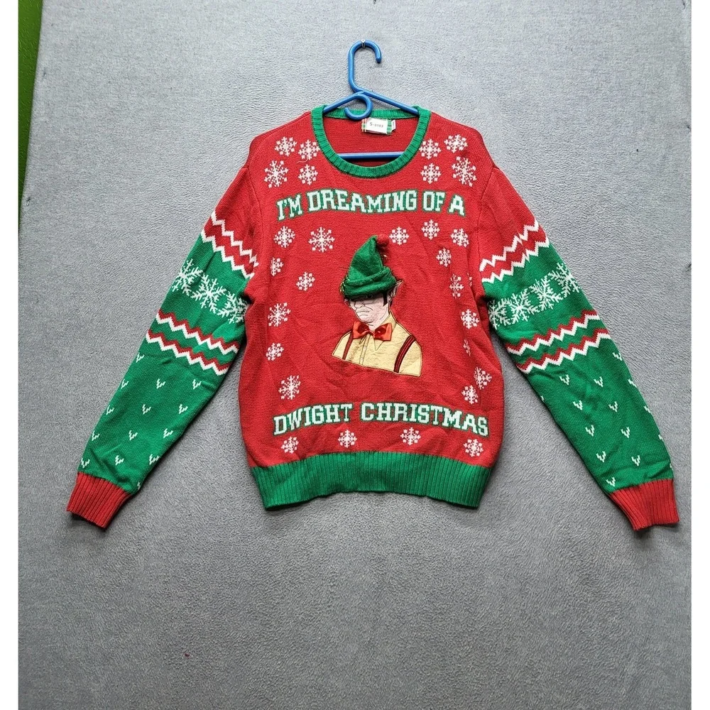 The Office Men Sweatshirt XL‎ Red Fair Isle Ugly Sweater Dwight Christmas